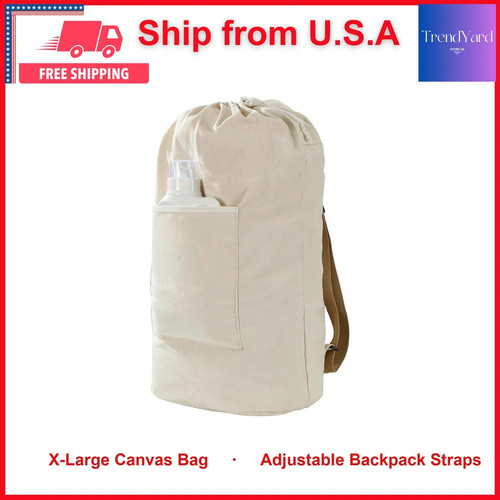Canvas laundry bag backpack - canvas,