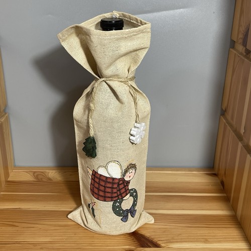 Christmas wine bottle burlap - bottle,